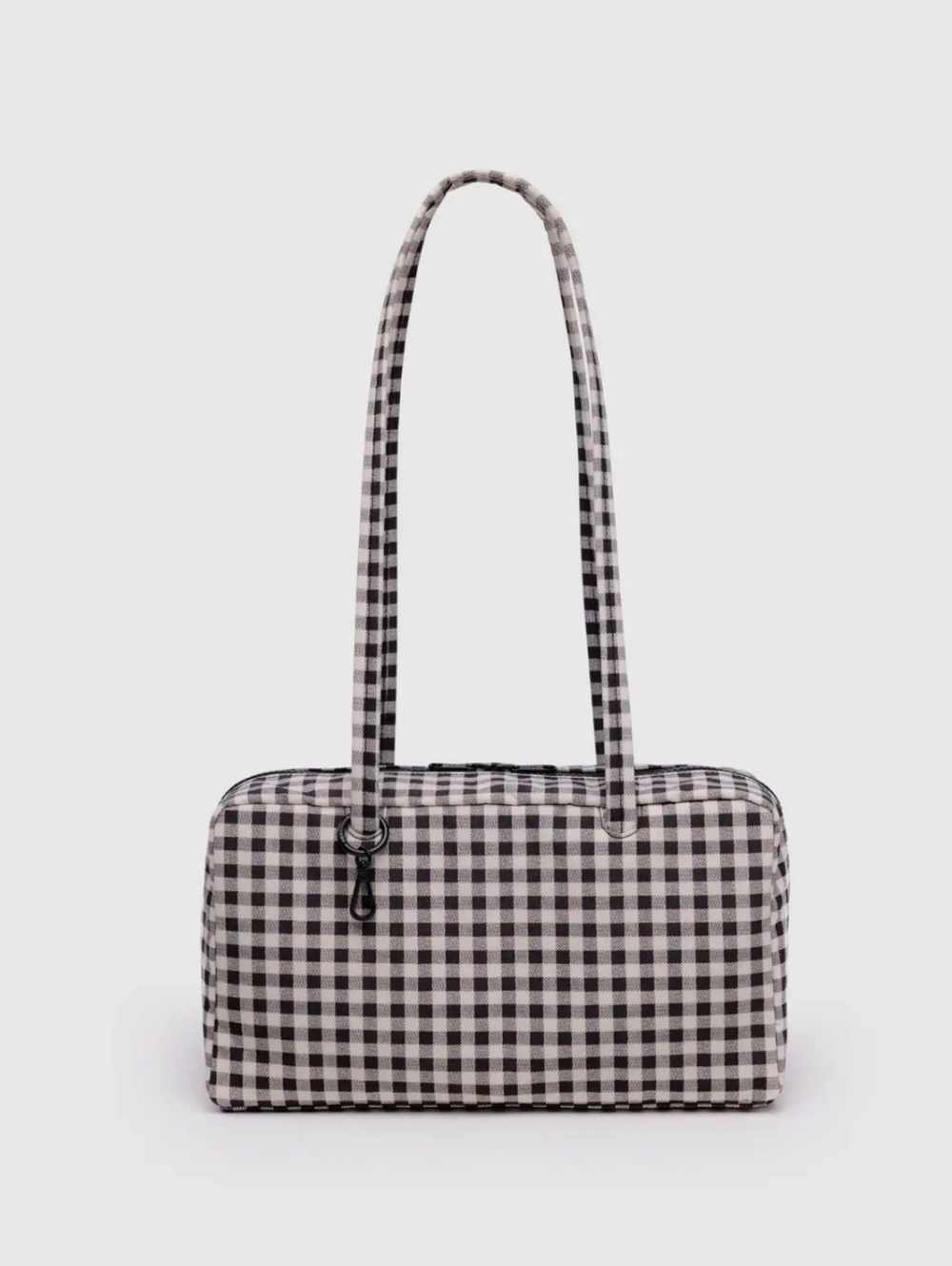 Baggu Black and White Gingham Bowler Bag (Small) - Picture 4 of 5